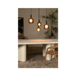 Lucide ELOISE Hanglamp-Zwart-4xE27-40W-Glas