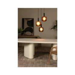 Lucide ELOISE Hanglamp-Zwart-Ø40-3xE27-40W-Glas