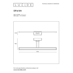 Lucide ERWAN - Spiegellamp Badkamer - LED - 1x13W 3000K - IP21 - Chroom Lucide