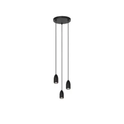 Lucide EVORA Hanglamp-Zwart-Ø25-3xGU10-35W-Metaal