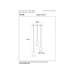 Lucide EVORA Hanglamp-Zwart-Ø25-3xGU10-35W-Metaal