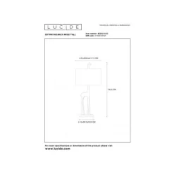 Lucide EXTRAVAGANZA MISS TALL - Tafellamp - Ø 25 cm - 1xE27 - Mat Goud / Messing