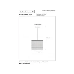 Lucide EXTRAVAGANZA TOGO - Hanglamp - Ø 25 cm - 1xE27 - Okergeel