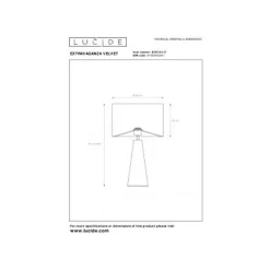 Lucide EXTRAVAGANZA VELVET - Tafellamp - Ø 25 cm - 1xE27 - Turkoois