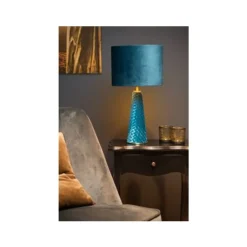 Lucide EXTRAVAGANZA VELVET - Tafellamp - Ø 25 cm - 1xE27 - Turkoois
