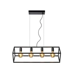 Lucide FABIAN - Hanglamp - 4xE27 - Zwart Lucide