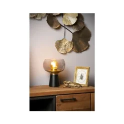 Lucide FARRIS Tafellamp-Zwart-1xE27-25W-Glas