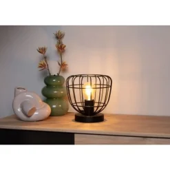 Lucide FILOX Tafellamp-Zwart-Ø20-1xE27-40W-Metaal