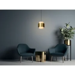 Lucide FIRMIN - Hanglamp - Ø 30 cm - 1xE27 - Mat Goud / Messing