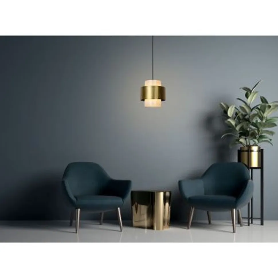 Lucide FIRMIN - Hanglamp - Ø 30 cm - 1xE27 - Mat Goud / Messing