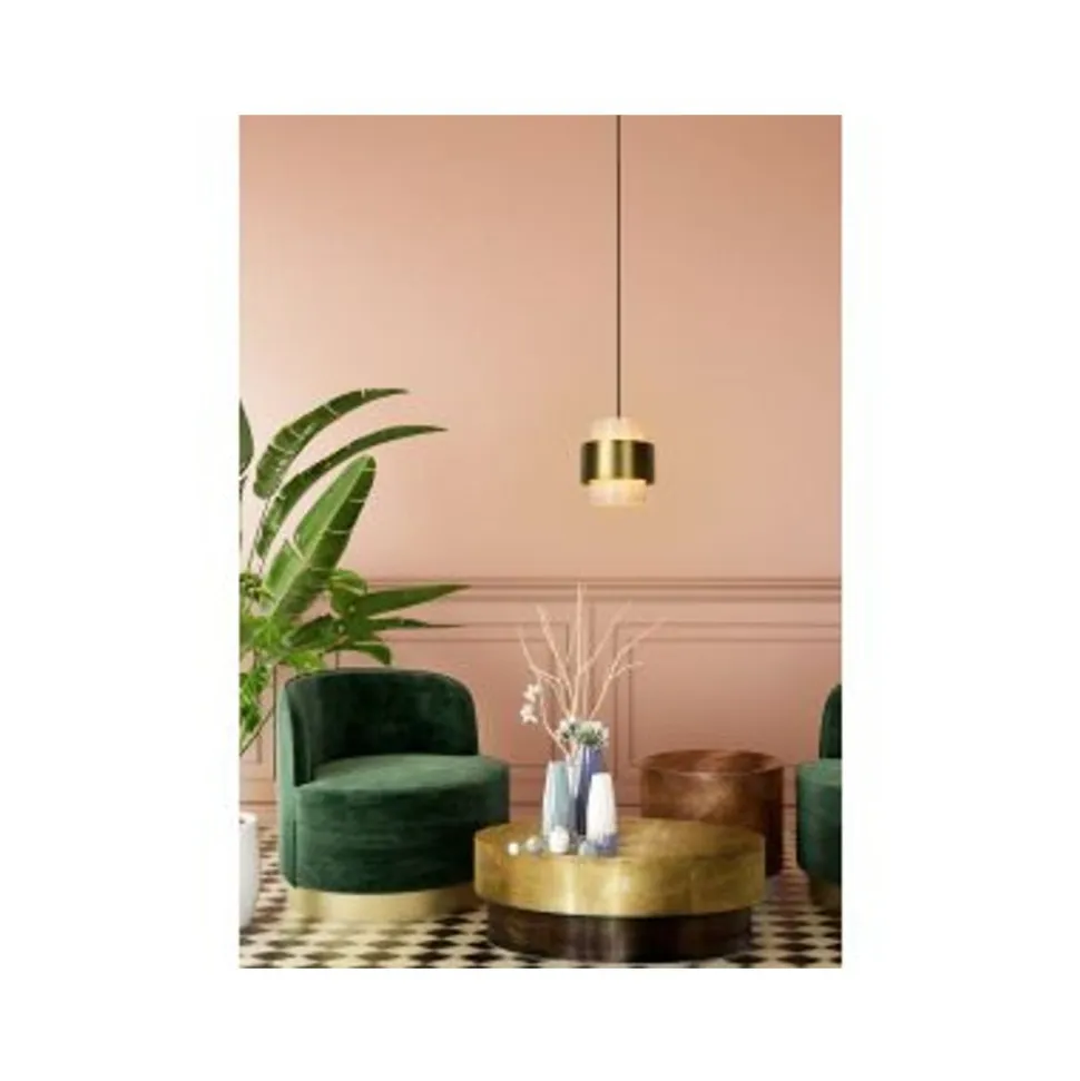 Lucide FIRMIN - Hanglamp - Ø 20 cm - 1xE27 - Mat Goud / Messing