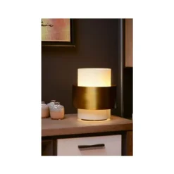 Lucide FIRMIN - Tafellamp - Ø 20 cm - 1xE27 - Mat Goud / Messing