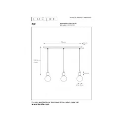 Lucide FIX MULTIPLE Pendel 3xE27/60W Zwart