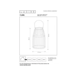 Lucide FJARA - Tafellamp Buiten - Ø 17,5 cm - LED Dimb. - 1x0,3W 3200K - IP44 - Bruin Lucide