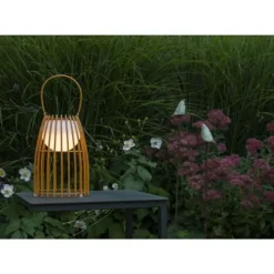 Lucide FJARA - Tafellamp Buiten - Ø 17,5 cm - LED Dimb. - 1x0,3W 3200K - IP44 - Bruin Lucide