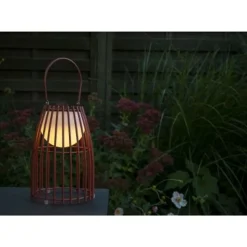 Lucide FJARA - Tafellamp Buiten - Ø 17,5 cm - LED Dimb. - 1x0,3W 3200K - IP44 - Roest bruin Lucide