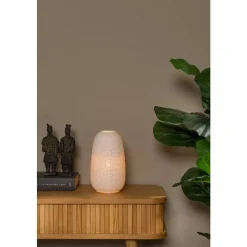 Lucide FLORES Tafellamp-Wit-Ø14,1-1xE14-25W-Porsel.