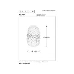 Lucide FLORES Tafellamp-Wit-Ø14,1-1xE14-25W-Porsel.
