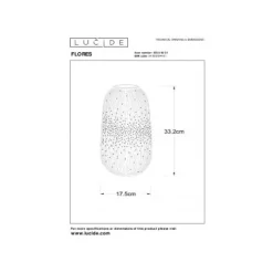 Lucide FLORES Tafellamp-Wit-Ø17,5-1xE14-25W-Porsel.