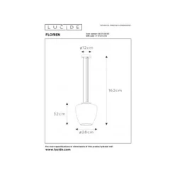 Lucide FLORIEN - Hanglamp - Ø 28 cm - 1xE27 - Fumé Lucide