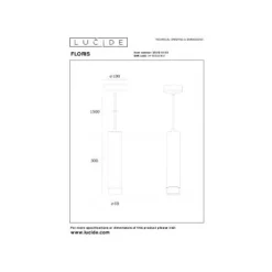 Lucide FLORIS Hanglamp-Zwart-Ø5,9-1xGU10-40W-Alumin.