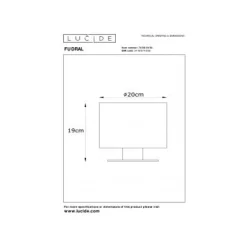 Lucide FUDRAL Tafellamp-Zwart-Ø20-1xE27-10W-Katoen