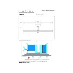 Lucide GAVIN - Spiegellamp Badkamer - LED - 1x13W 3000K - IP21 - Chroom Lucide