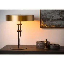 Lucide GIADA - Tafellamp - Ø 40 cm - 2xE27 - Mat Goud / Messing