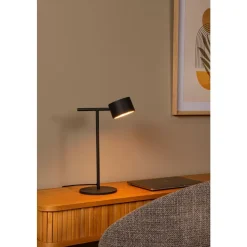 Lucide GIAN Tafellamp-Zwart-LED Dimb.-8W-2700K-12V-Metaal