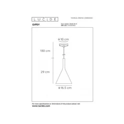 Lucide GIPSY - Hanglamp - Ø 16,5 cm - 1xE27 - Wit