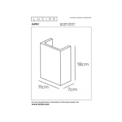 Lucide GIPSY - Wandlamp - 1xG9 - Wit