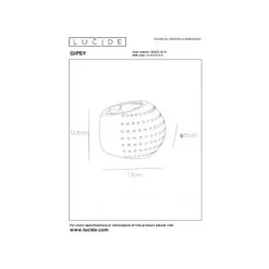 Lucide GIPSY - Wandlamp - 1xG9 - Wit