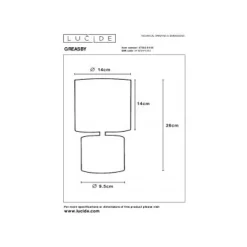 Lucide GREASBY - Tafellamp - Ø 14 cm - 1xE14 - Grijs
