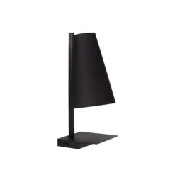 Lucide GREGORY Bedlamp-Zwart-1xE27-60W-Met USB oplaadpunt
