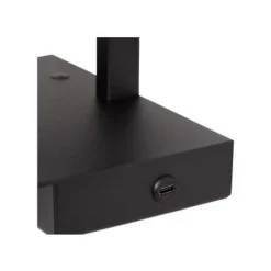 Lucide GREGORY Bedlamp-Zwart-1xE27-60W-Met USB oplaadpunt