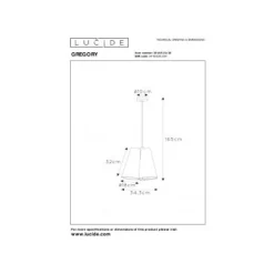 Lucide GREGORY Hanglamp-Beige-Ø34,3-3xE27-60W-Staal