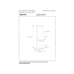 Lucide GREGORY Tafellamp-Beige-1xE27-60W-Staal