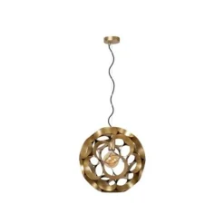 Lucide HANNELOR. Hanglamp-Mat Go.-Ø40-1xE27-40W-Metaal