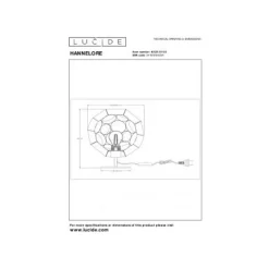 Lucide HANNELOR. Tafellamp-Mat Go.-Ø25-1xE27-40W-Metaal