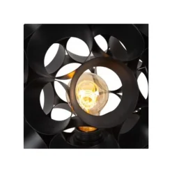 Lucide HANNELOR. Tafellamp-Zwart-Ø25-1xE27-40W-Metaal