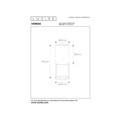Lucide HERMAN Tafellamp-Beige-Ø20-1xE27-40W-Katoen