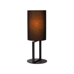 Lucide HERMAN Tafellamp-Zwart-Ø20-1xE27-40W-Katoen