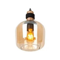 Lucide ILONA Hanglamp-Amber-3xE27-40W-Glas