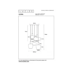 Lucide ILONA Hanglamp-Zwart-5xE27-40W-Glas
