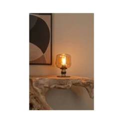 Lucide ILONA Tafellamp-Amber-Ø18-1xE27-40W-Glas