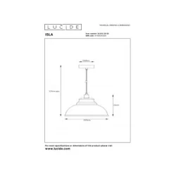 Lucide ISLA - Hanglamp - Ø 29 cm - 1xE14 - Pastel blauw