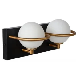 Lucide ISOBEL Wandlamp Badk.-Zwart-2xG9-33W-IP44-Glas