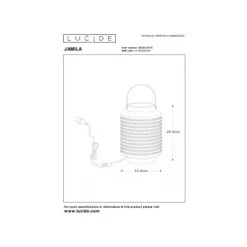 Lucide JAMILA - Tafellamp - Ø 15,5 cm - 1xE14 - Grijs Lucide