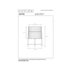 Lucide JANTINE - Tafellamp - Ø 30 cm - 1xE27 - Licht hout