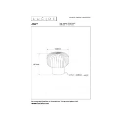 Lucide JANY - Tafellamp - Ø 16 cm - 1xE14 - Mat Goud / Messing